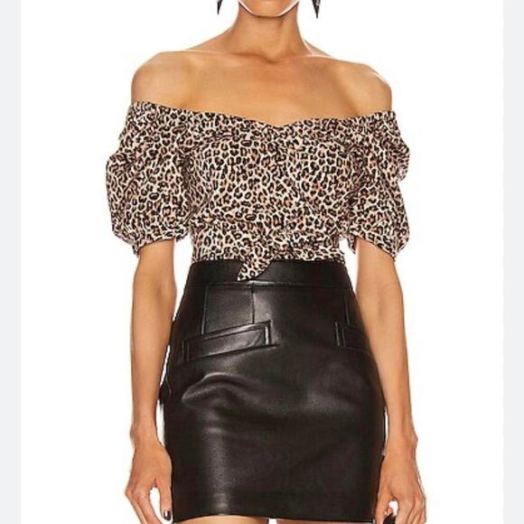 Marissa Webb Diane lightweight canvas Cheetah Print Top size XS - Picture 1 of 8